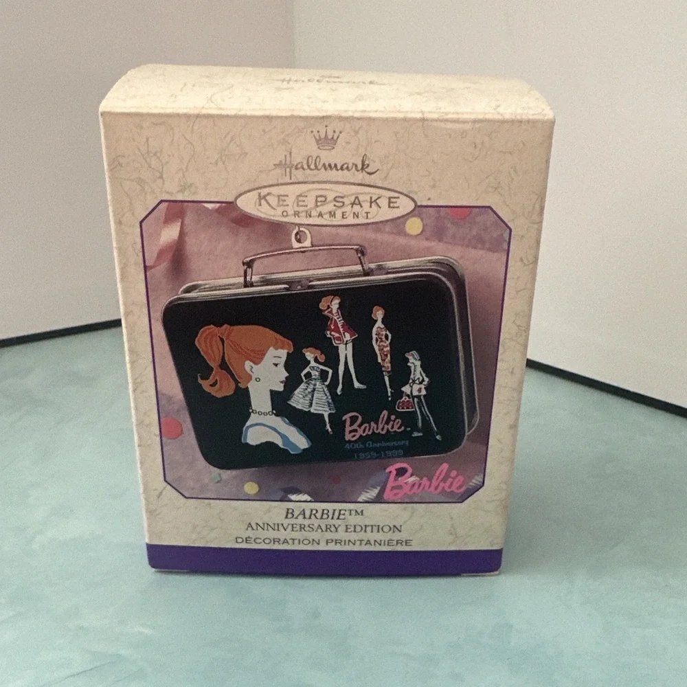 Christmas Ornament Barbie Lunchbox Hallmark Keepsake Anniversary Edition 1997